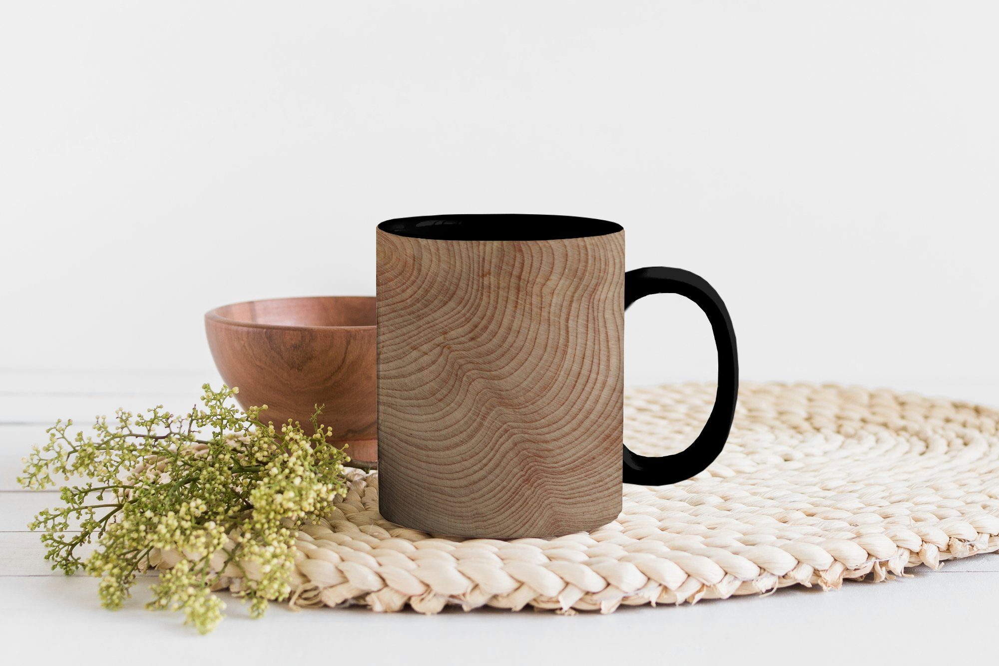 MuchoWow Tasse Hintergrund der Struktur Zaubertasse, Kaffeetassen, aus Holzbrettern, Keramik, Geschenk Teetasse, Farbwechsel