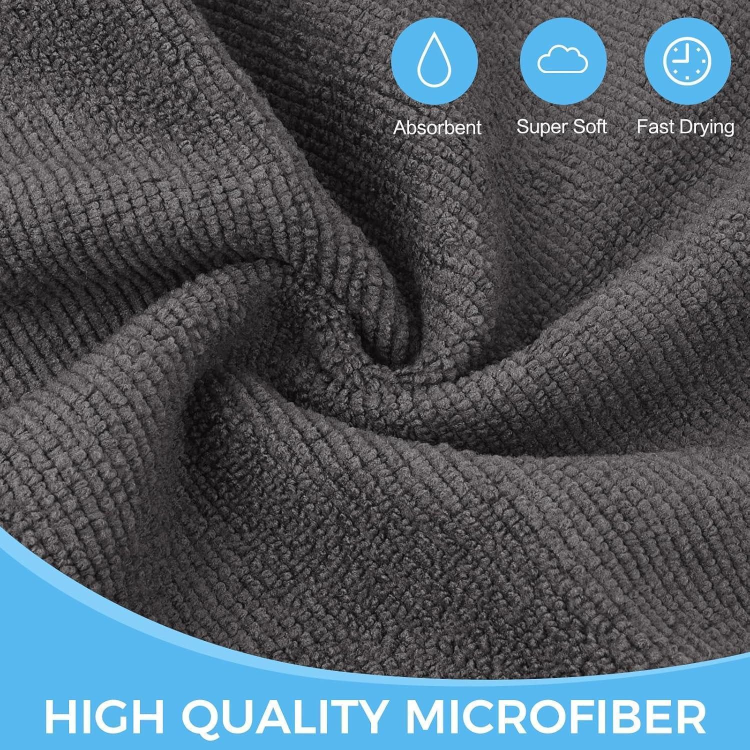LuxusKollektion Mikrofasertücher Spüllappen Küchenlappen Putzlappen 20cm Grau 12 Mikrofasertuch