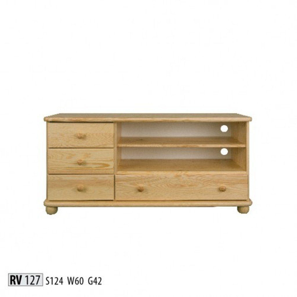 JVmoebel TV-Schrank rtv sideboard Holz Kommode Sideboards Wohnzimmer Kommoden 124cm