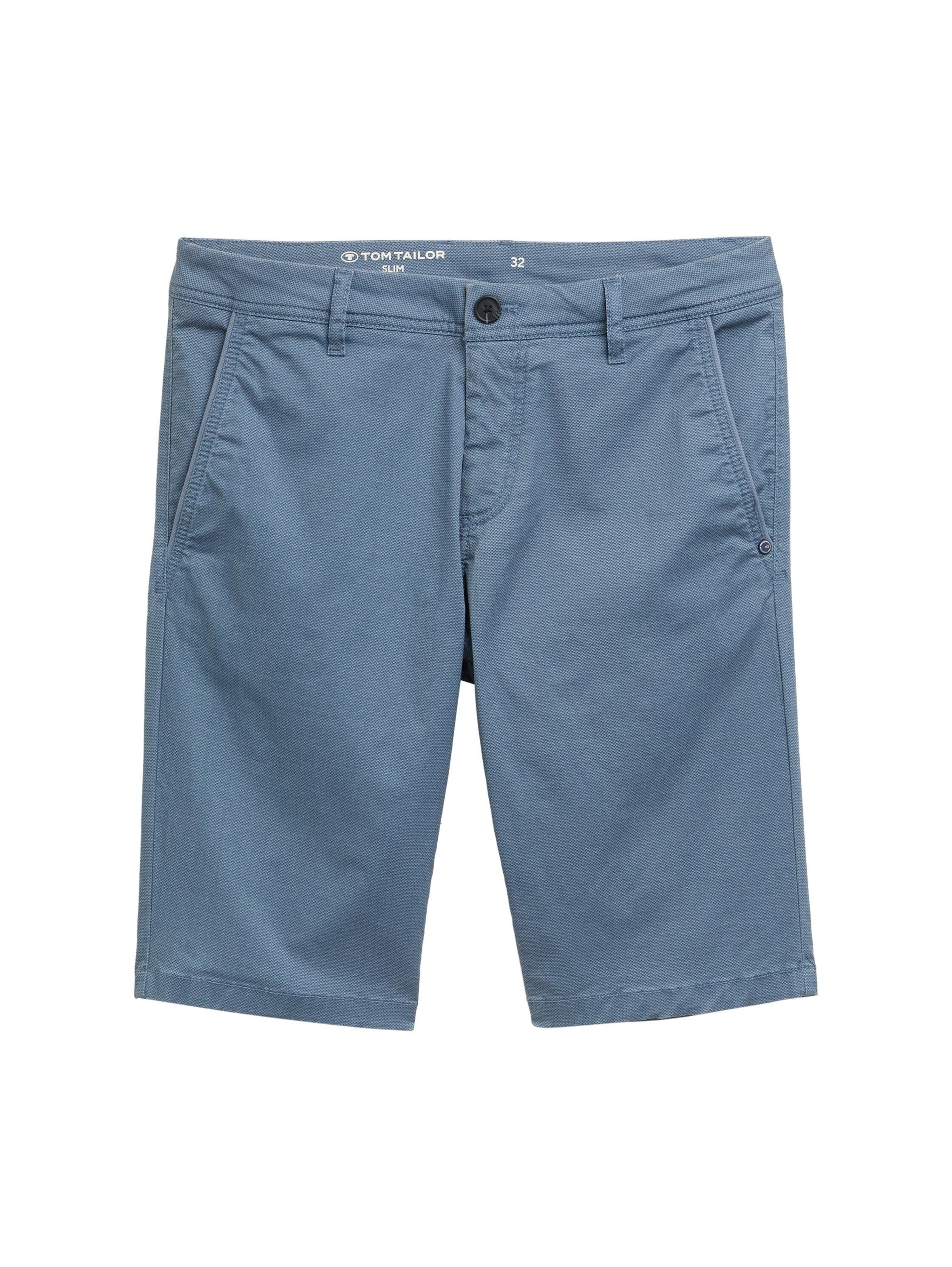Tom Tailor Herren Short SLIM PRINTED CHINO SHORTS - Mid Waist Slim Fit günstig online kaufen