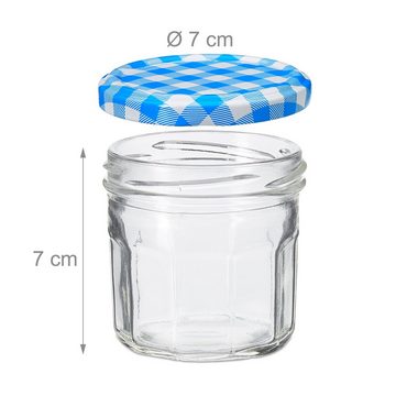 relaxdays Einmachglas Einmachglas 25er Set 150 ml, Glas, Blau