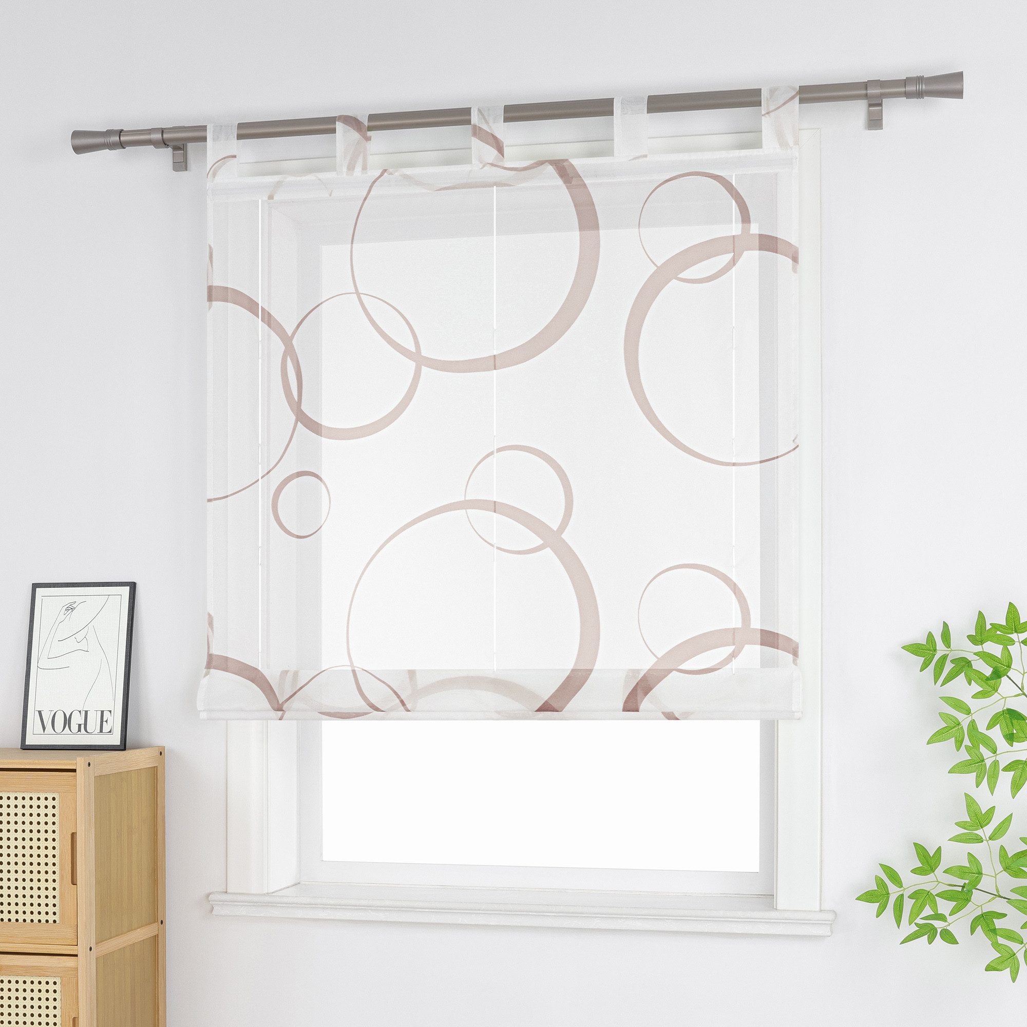 Joyswahl Raffrollo, mit Schlaufen, mit buntes Blasenmuster für Fenster Voil günstig online kaufen