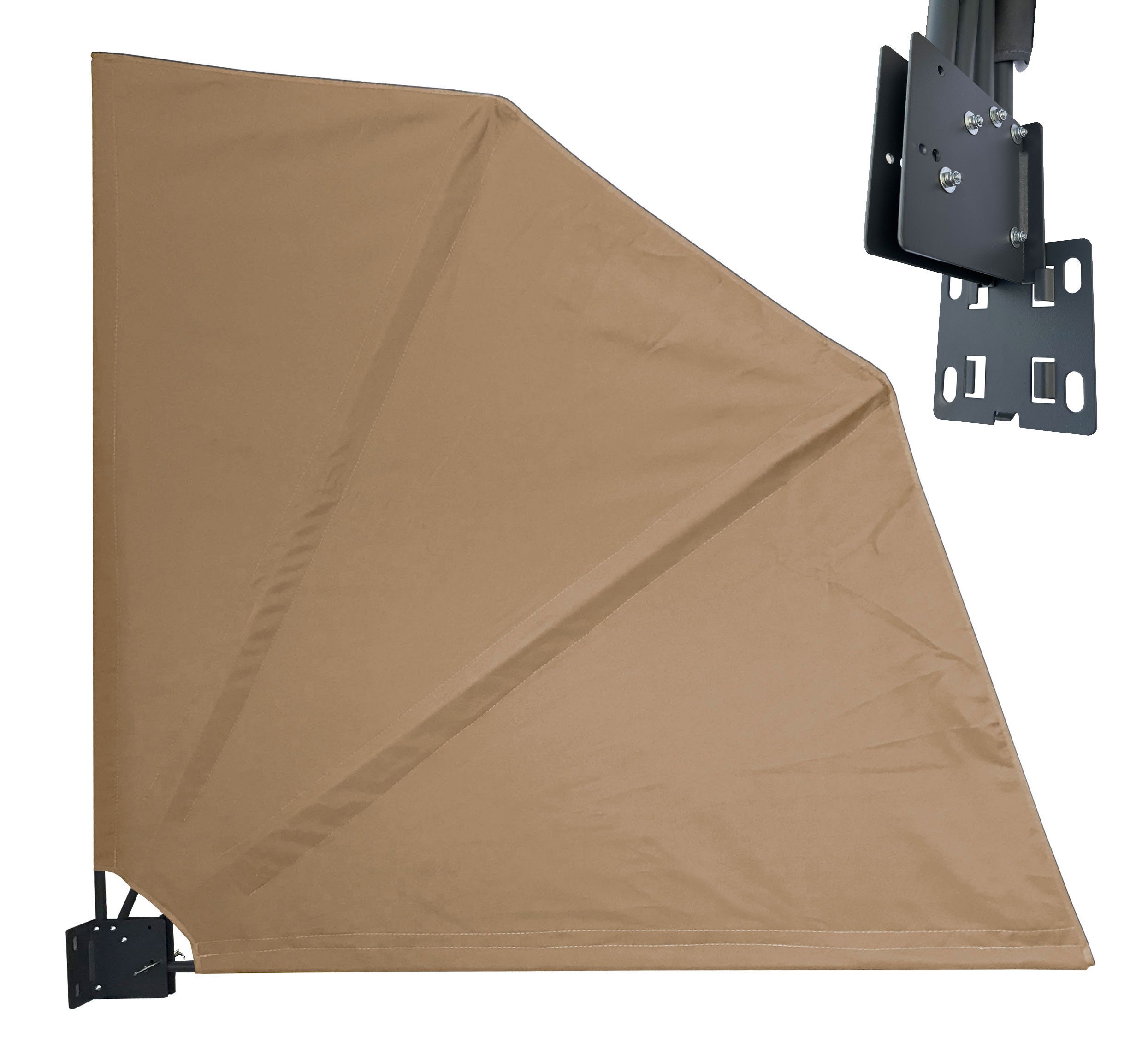 Quick Star Sichtschutzfächer mit Easy Mount Wandplatte, Blickdicht und Wetterfest (1-St) Separate Wandplatte