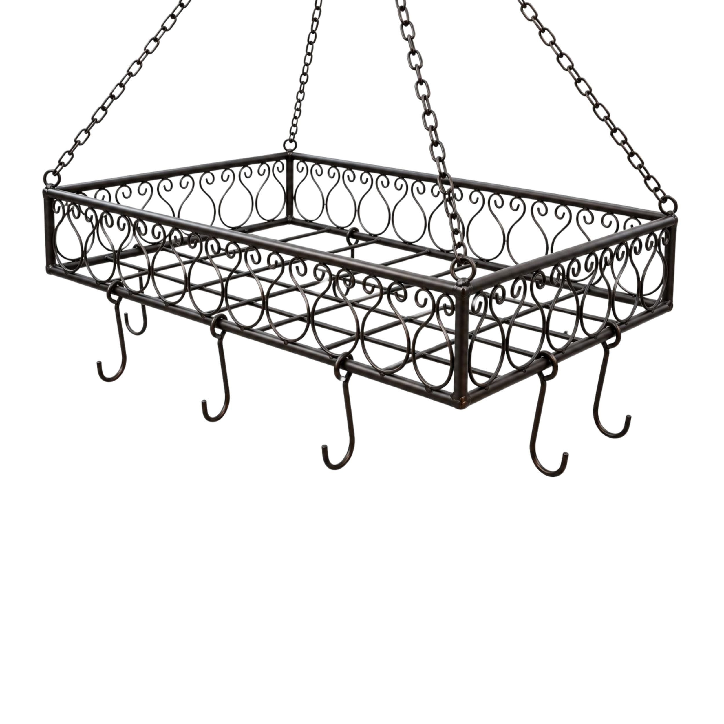 DanDiBo Hängeregal Topfhänger Cocina Pfannenhänger 60 cm Deckenregal Hänger Wurstkrone – Bild 4 von 5