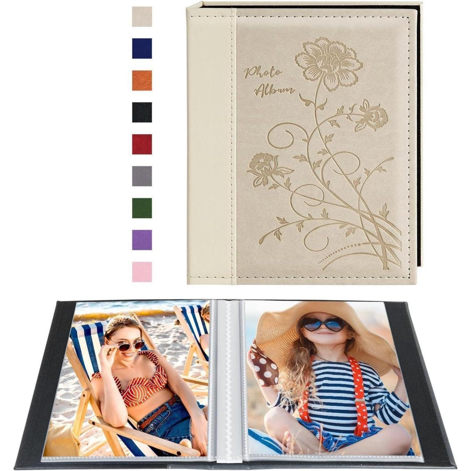 LuxusKollektion Einsteck-Fotoalbum Fotoalbum 10x15 52 Taschen 2er Pack Leinen 100 50 Fotos 2PK Beige