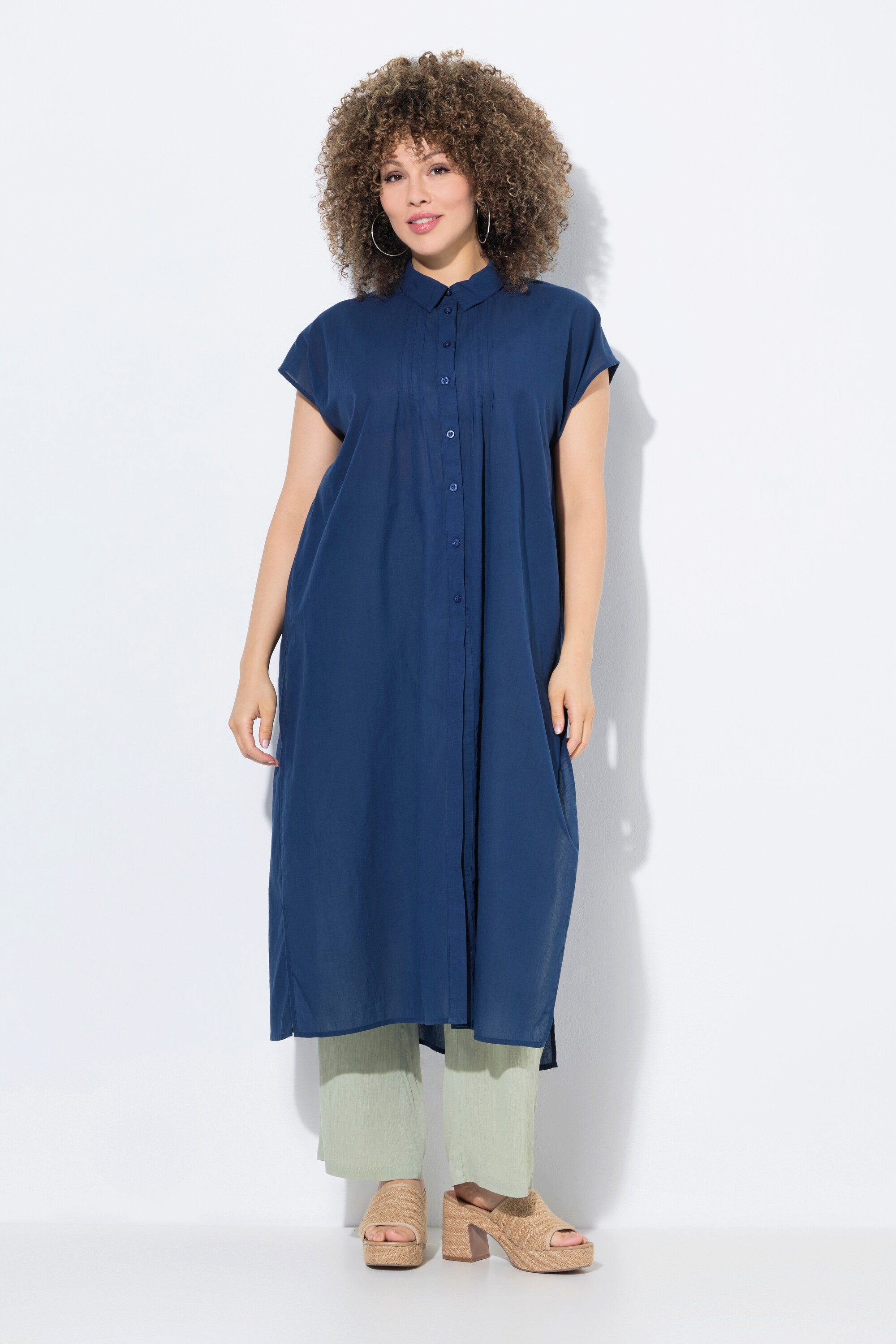 Ulla Popken Longbluse Longbluse Biesen A-Linie günstig online kaufen