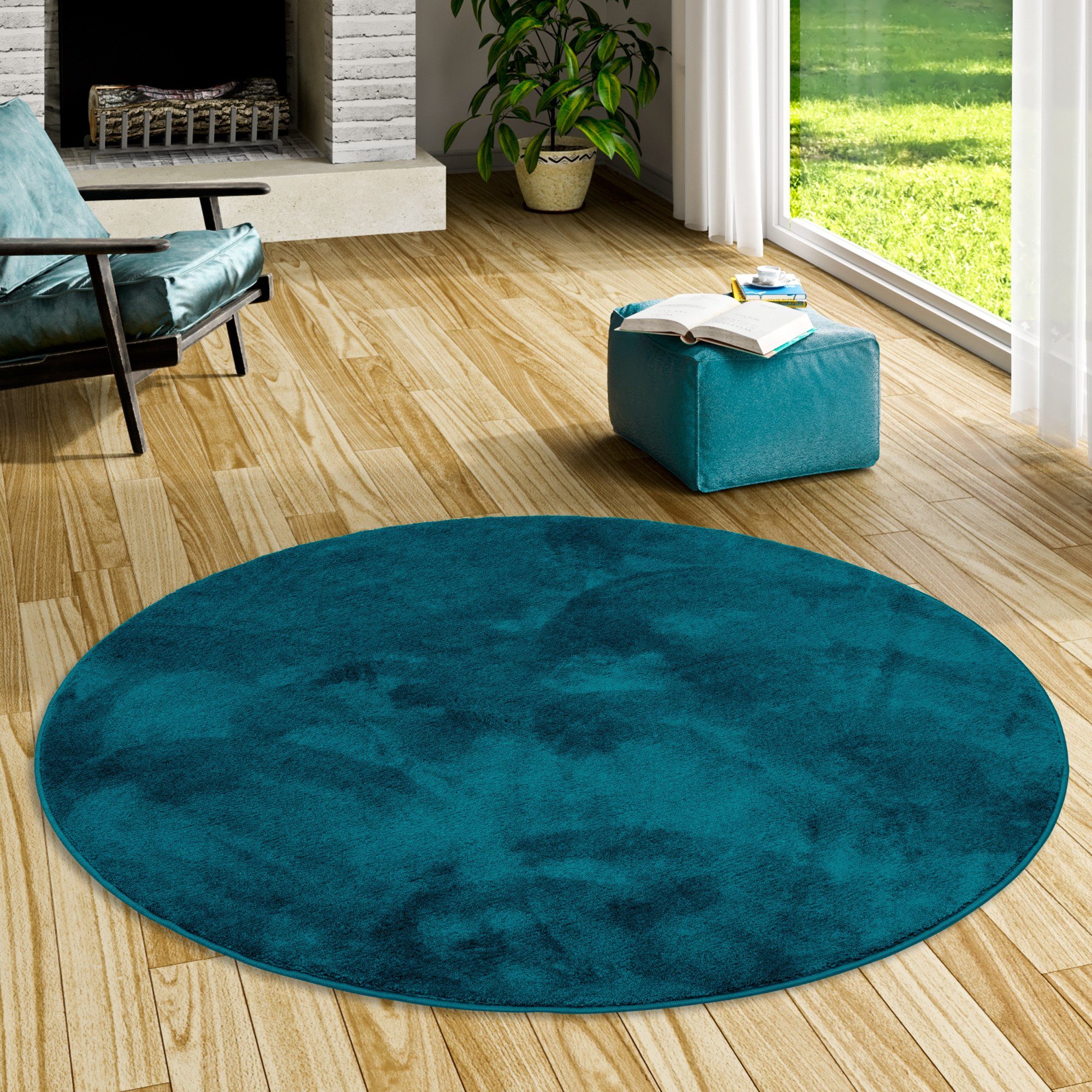 Pergamon Hochflor-Teppich Hochflor Langflor Teppich Super Soft Melia Rund, günstig online kaufen