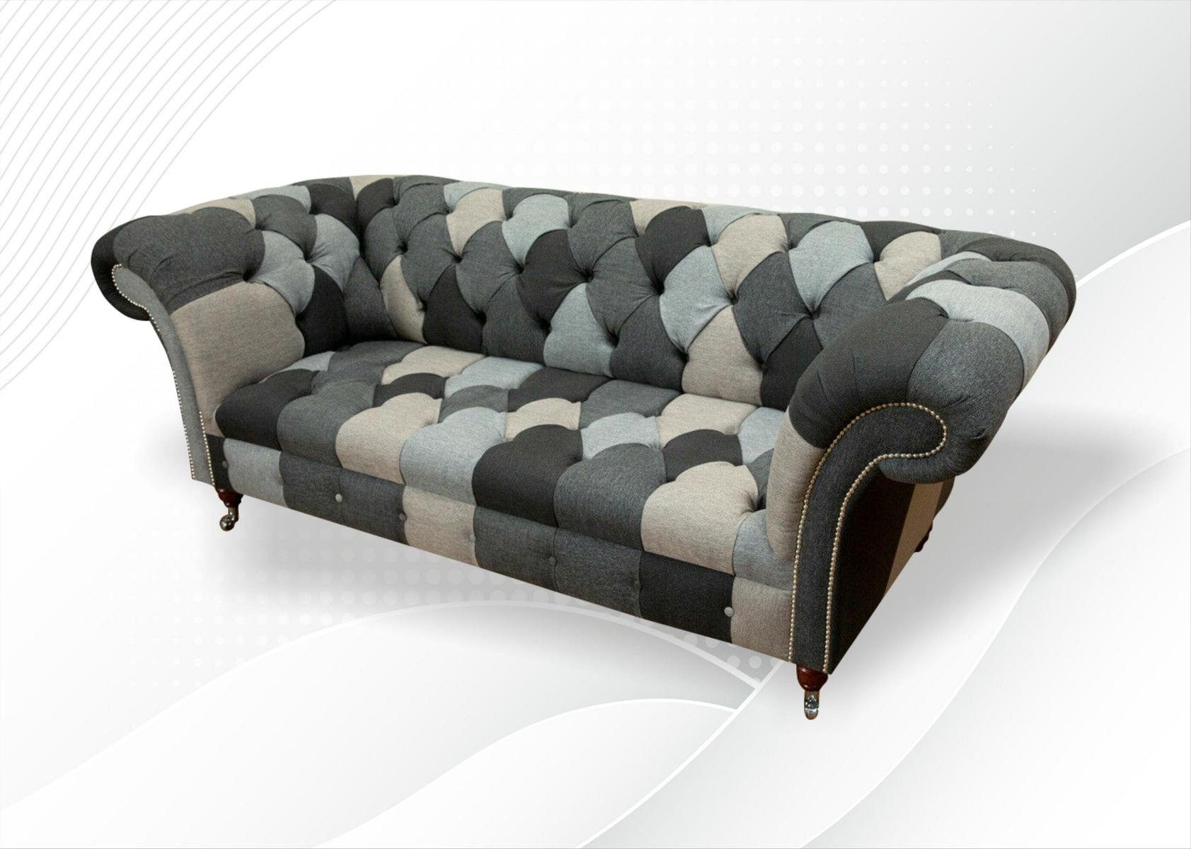 JVmoebel Chesterfield-Sofa, Chesterfield 3 Sitzer Design 225 Sofa cm Couch