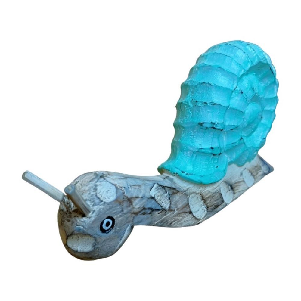 VARIOS Dekofigur Schnecke Sommerlich Deko Maritim Türkis Holz Tischdeko 25 cm (1 St), Sommerlich