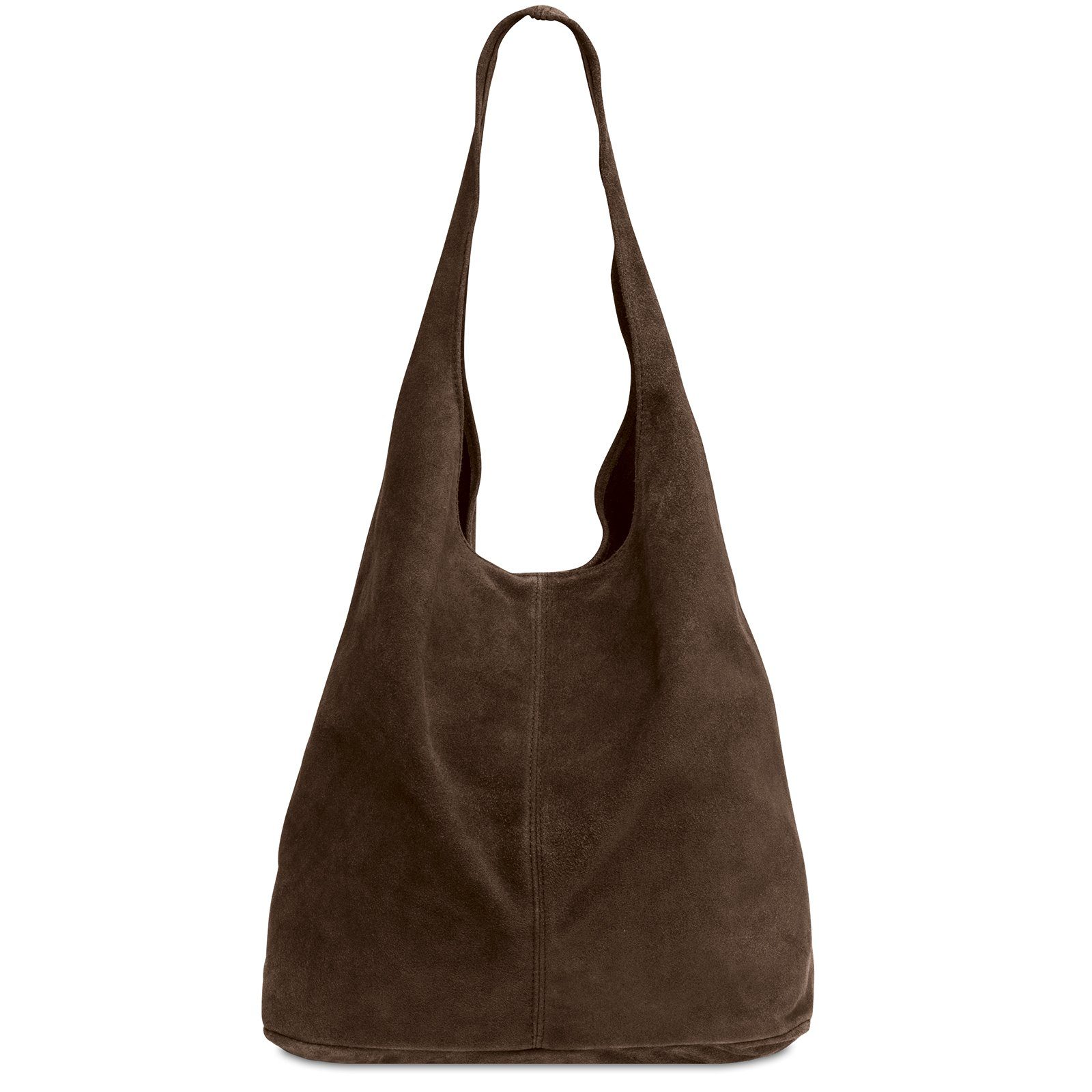 Caspar Schultertasche große Damen Wildleder Tasche Hobo Bag - CLASSIC LINE - Modell No.767, angenehm leicht, ohne Innenfutter, mit Sicherheitsfach, 100% Echtleder