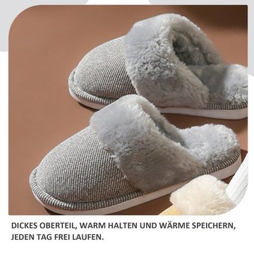 Daisred Winter Baumwolle Pantoffeln Plüsch Slippers Flache Wärme Hausschuh warm