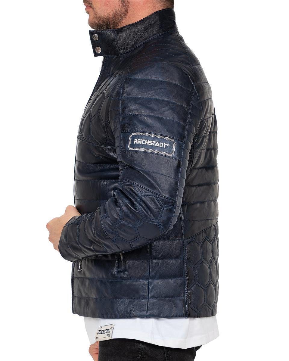 Wabenmuster 22RS31LUX Edles Reichstadt navy Lederjacke ECHTLEDER Design (1-St) Jacke Herren