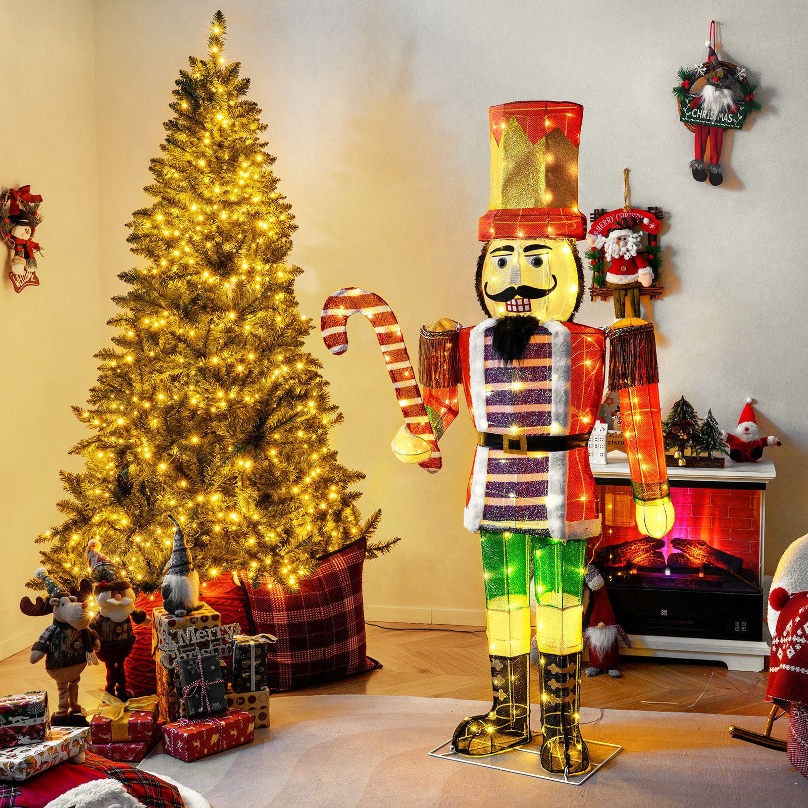 COSTWAY Weihnachtsfigur (1 St), Nussknacker Figur groß, LED Weihnachtsdeko, günstig online kaufen