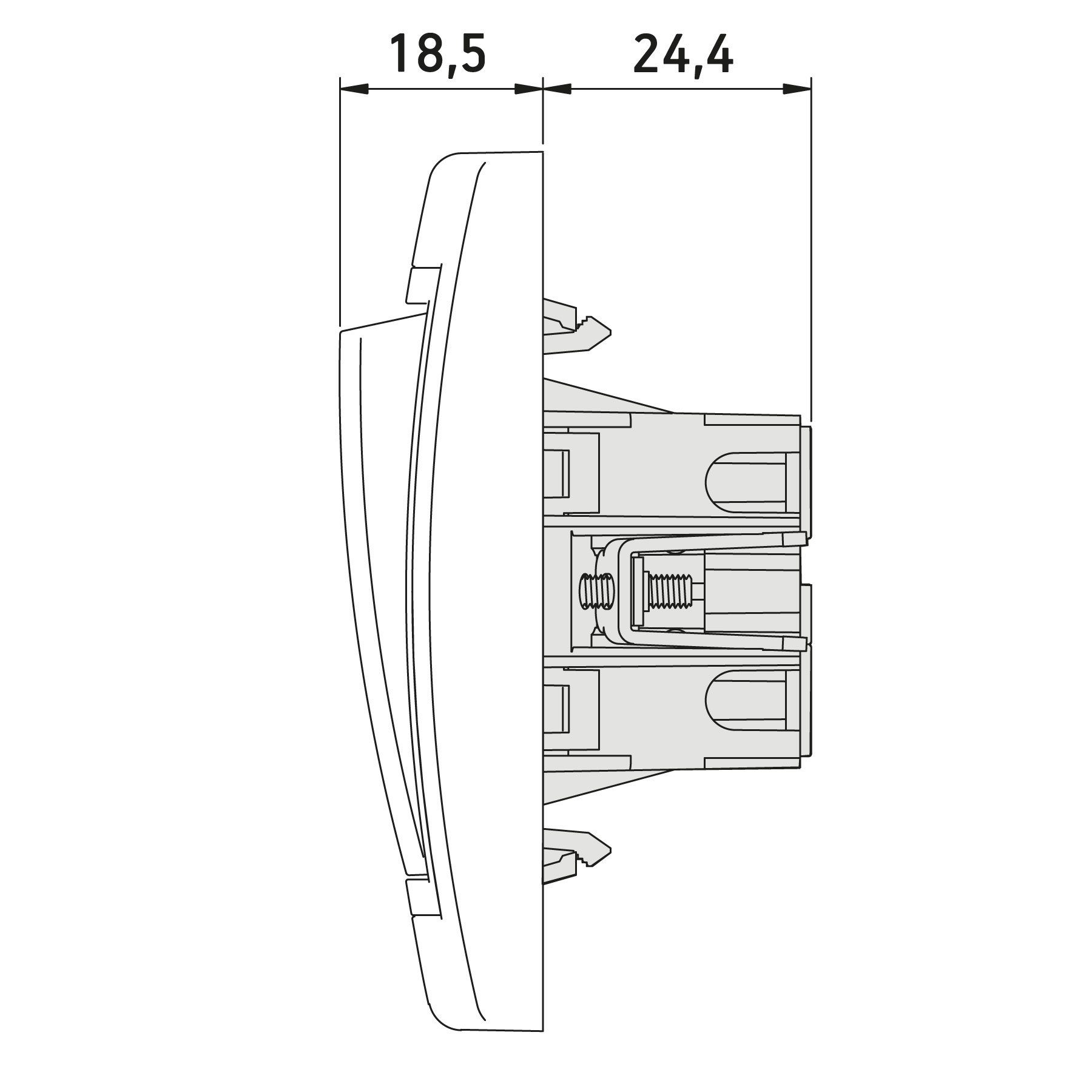 Line Lichtschalter Aling Ein/Aus Silber, VDE-zertifiziert Schalter Conel Prestige