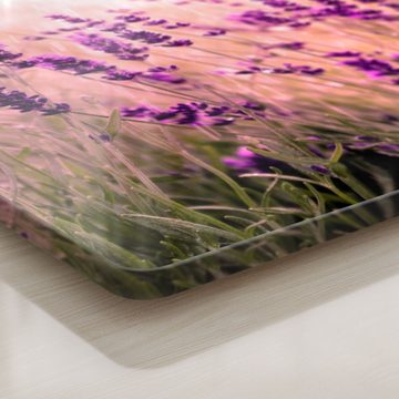 DEQORI Schneidebrett 'Lavendelblüten im Regen', Glas, Platte Frühstücksbrett Schneideplatte