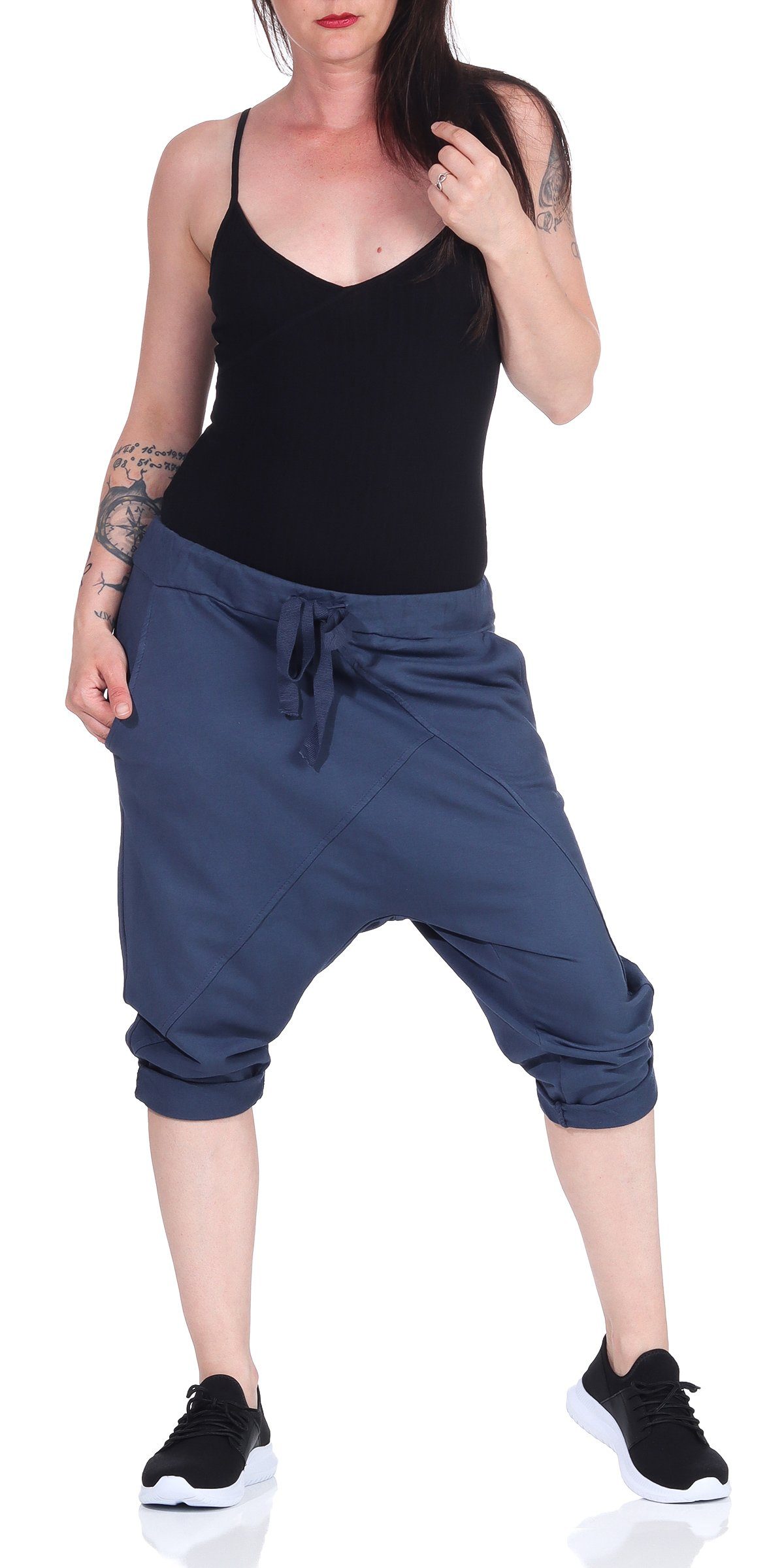 CLEO STYLE Jogginghose Bermuda 107 Dunkelblau günstig online kaufen