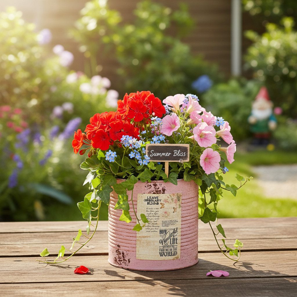 Viana Übertopf Deko-Pflanzgefäß Metall Vintage Look für Tischdeko und