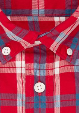 seidensticker Businesshemd Schwarze Rose Regular Kurzarm Button-Down-Kragen Karo