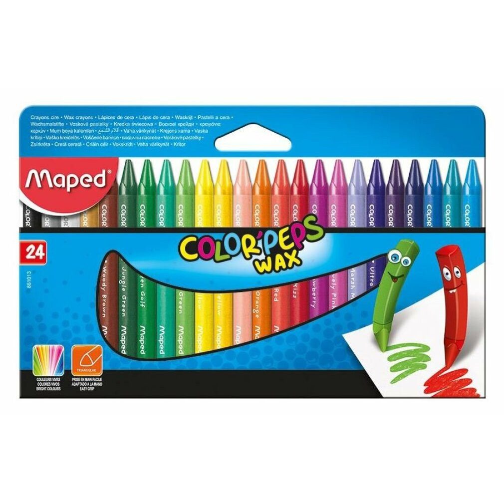 MAPED Wachsmalstift Dreieckige Wachsmalstifte Color'Peps Wax 24 Stk.