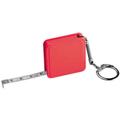 Livepac Office Schlüsselanhänger Stahlbandmaß 1m / mit Schlüsselanhänger / Farbe: rot