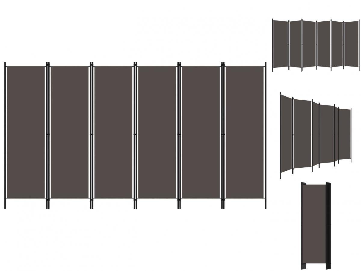 vidaXL Raumteiler Paravent Trennwand Spanische Wand 6-tlg Raumteiler Anthrazit 300x180 c | Raumteiler-Regale