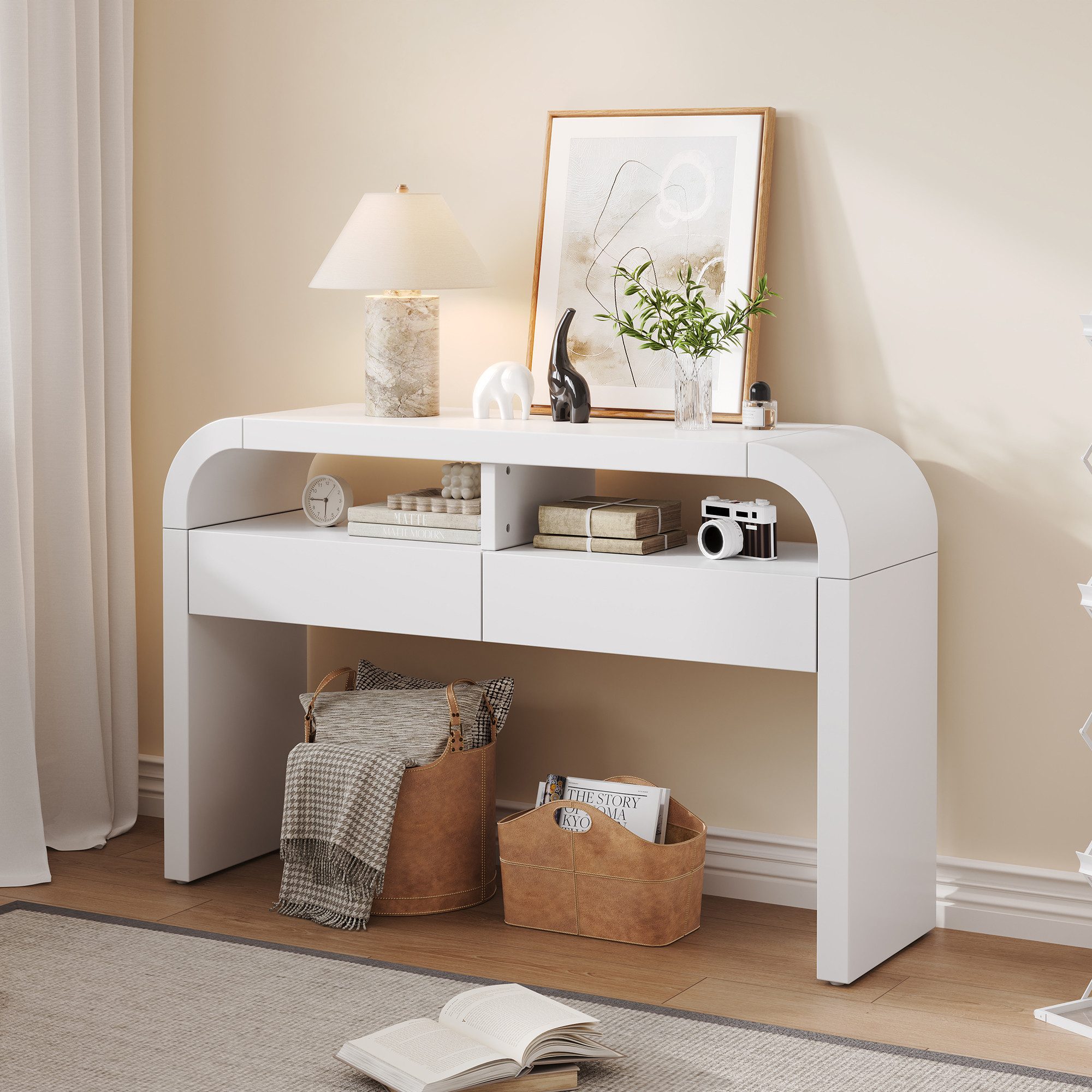 Fine Life Pro Konsolentisch Eleganter Konsolentisch mit geschwungenen Kanten–Modern&Raumfreundlich