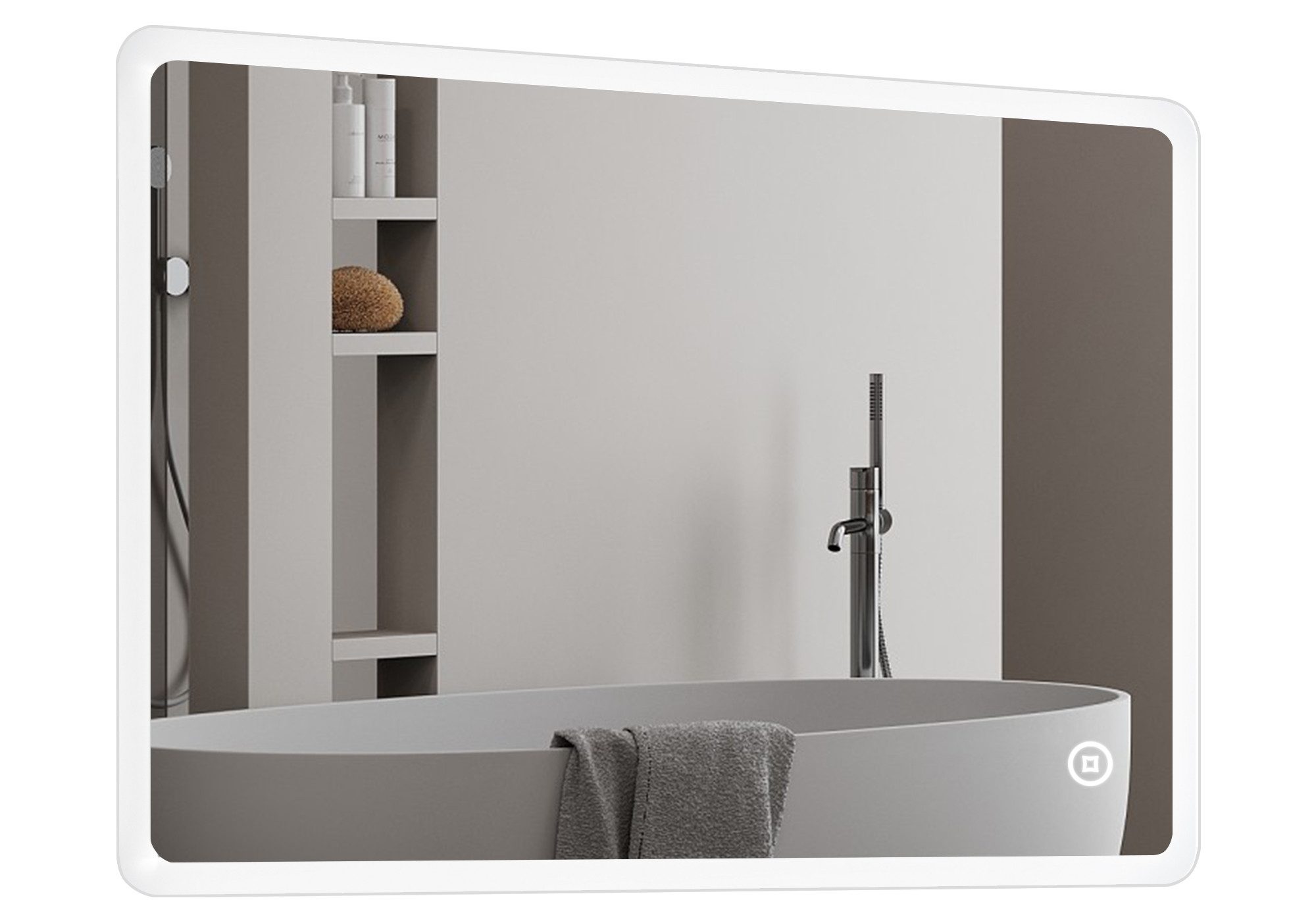 Wandspiegel mit beleuchtung LED Spiegel Kalt/Neutral/Warmweiß Helligkeit Dimmbar