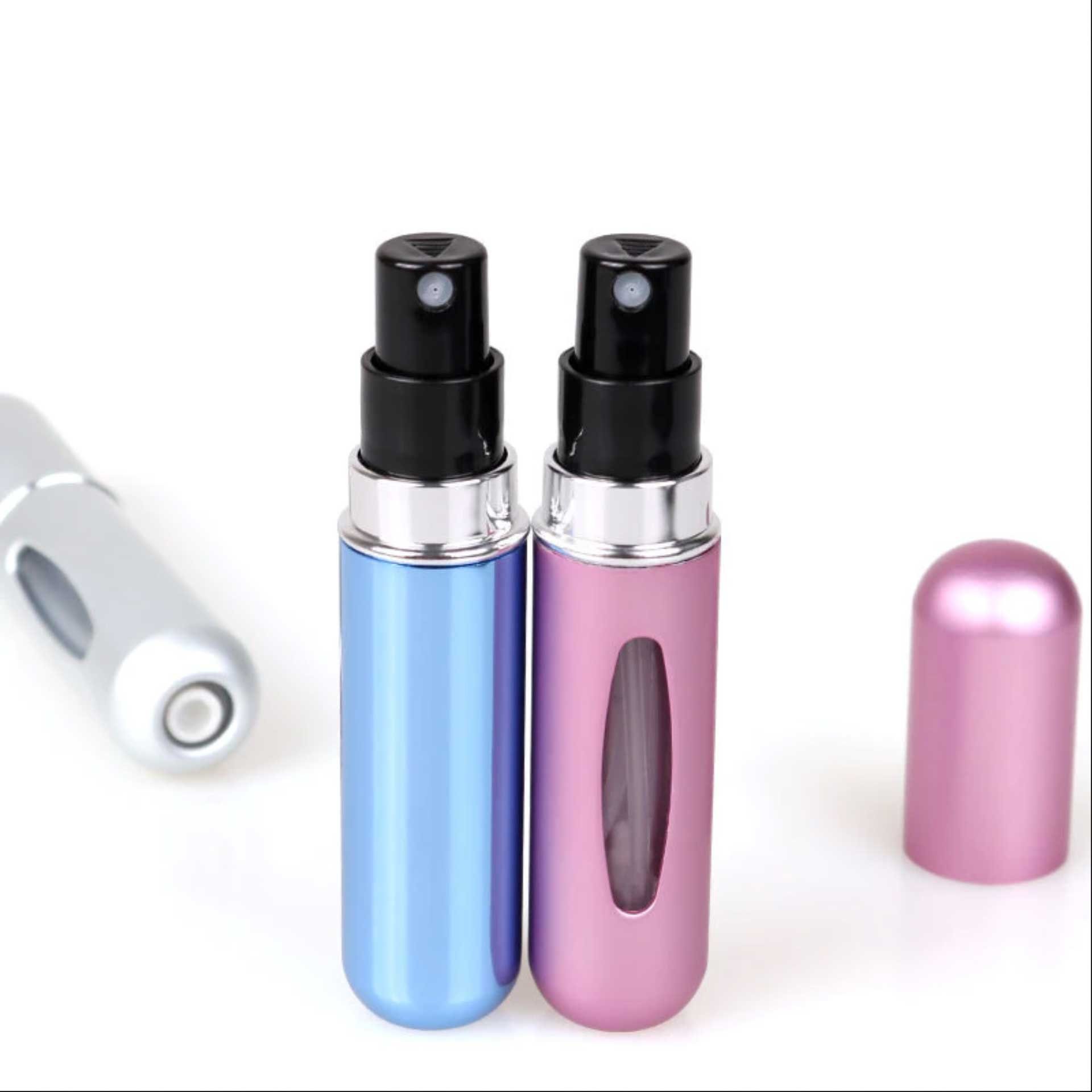 unterwegs leer glänzend Malantis St), (5ml) Sprayflasche Rosa Nachfüllbare für Nachfüllen (1 zum Mini Parfümzerstäuber