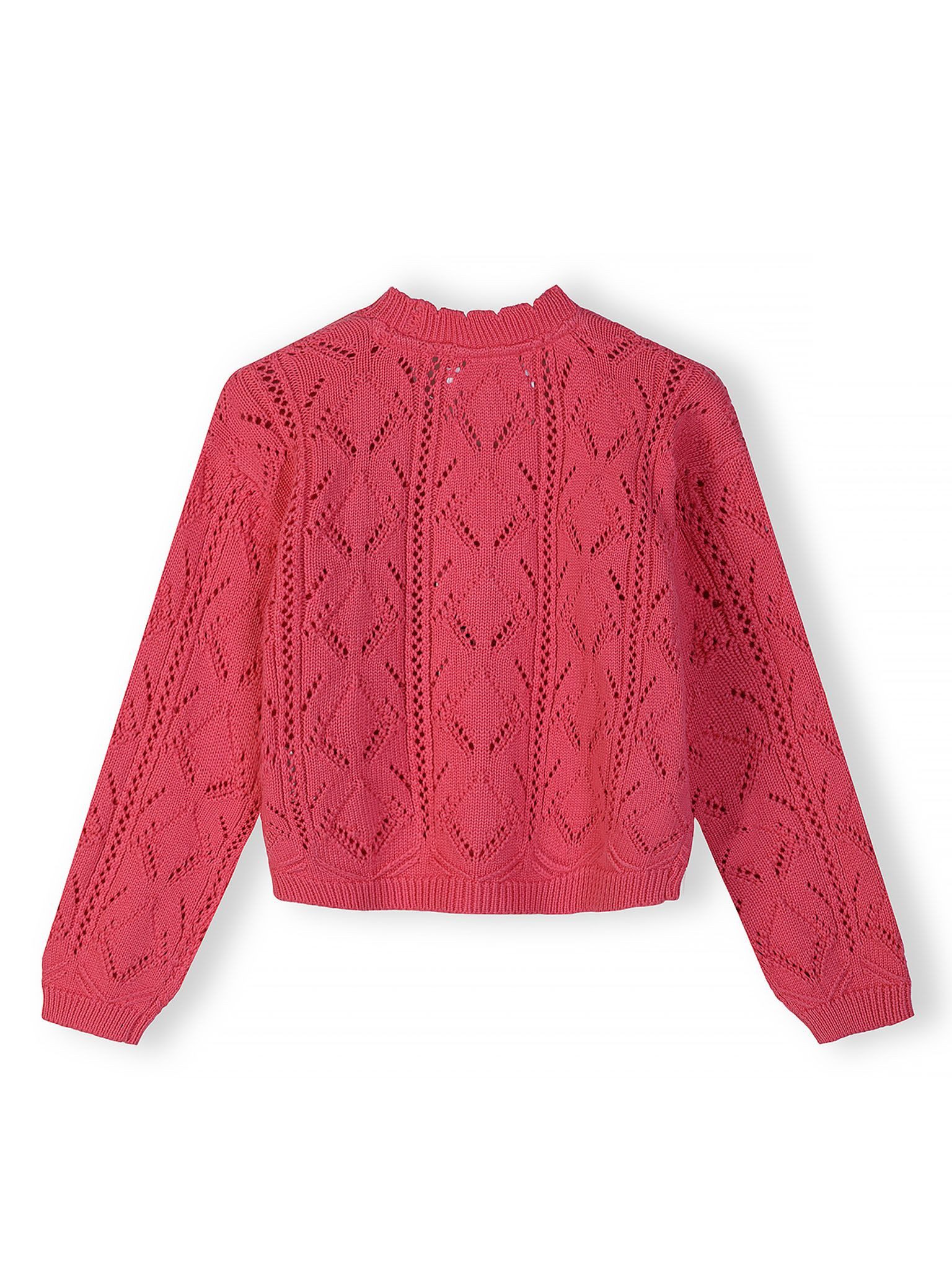 MINOTI Cardigan aus Baumwolle, für Mädchen mit Lochmuster, in Pastellfarben
