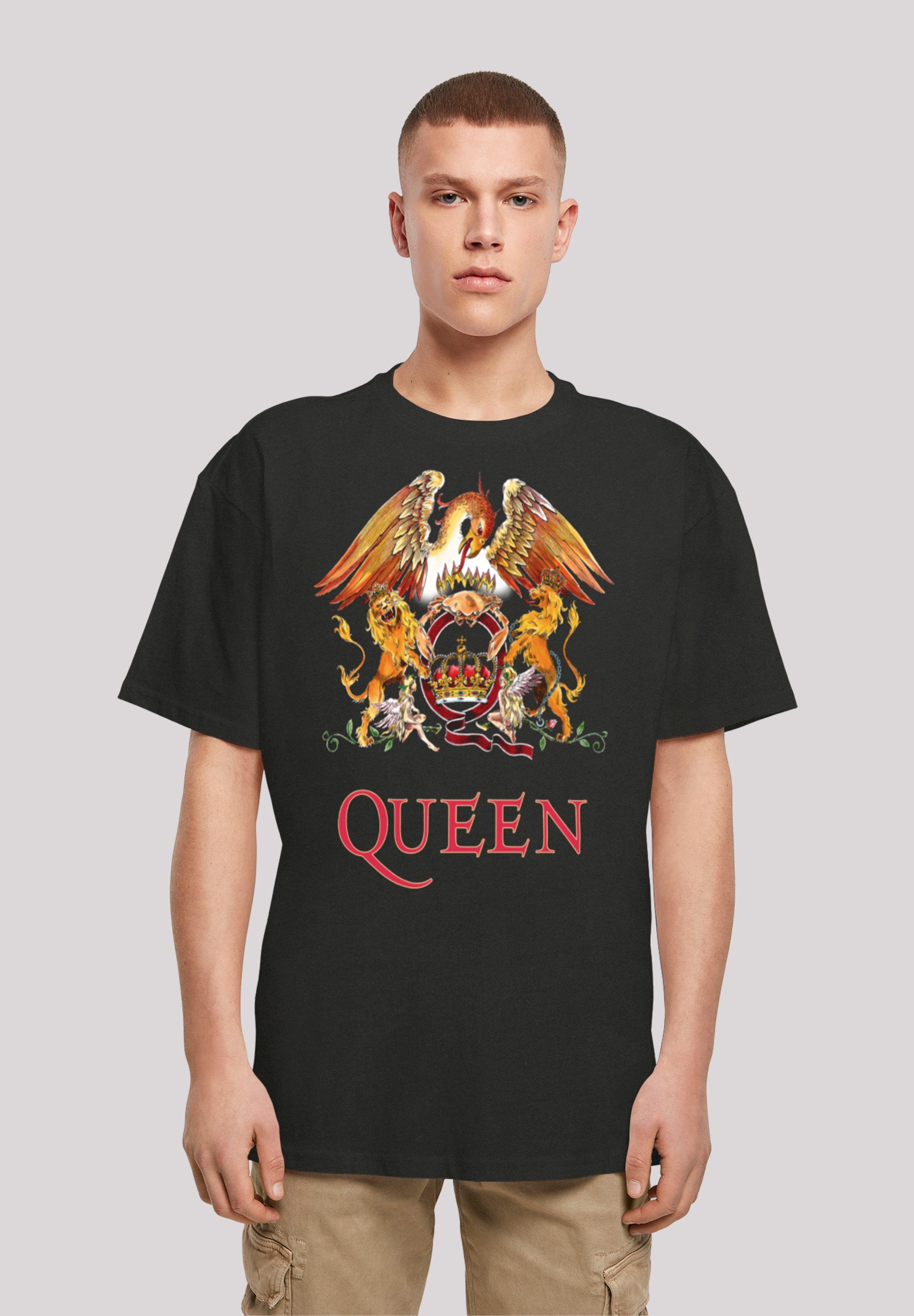 F4NT4STIC T-Shirt Queen Rockband Classic Crest Black Print schwarz