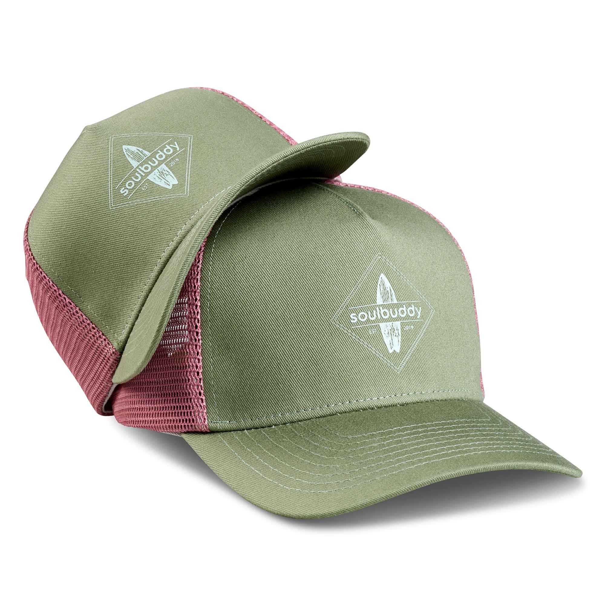 Soulbuddy Trucker Cap Partnerlook 2er-Set, Mini Me Set, Geschenk für Eltern (Set = 1x Eltern Trucker Cap + 1x Kinder Trucker Cap, Größenverstellbar)