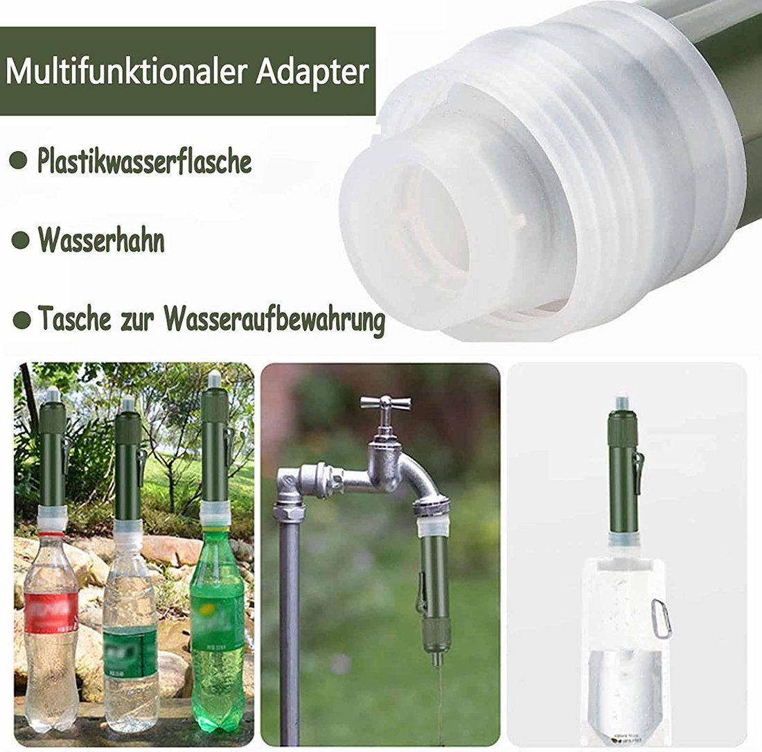 Entfernt Tragbarer 99.99% Mini Camping Wasserfilter Bakterien, Outdoor Aufbewahrungstasche 3000L CFYDW mit Wasserfilter Stroh Wasseraufbereitung, und