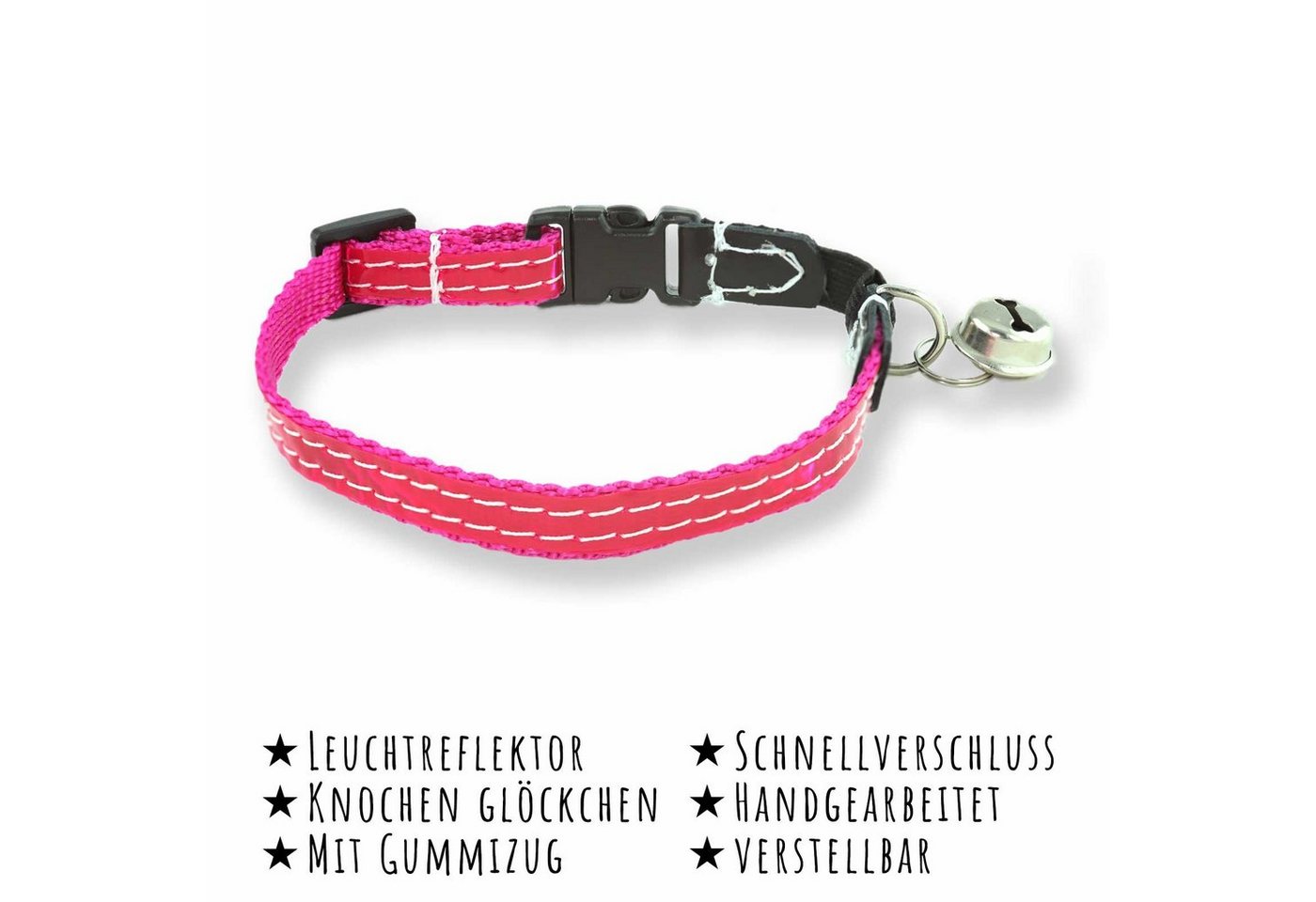 Thumbnail - Monkimau Hunde-Halsband Katzenhalsband reflektierend mit Glocke