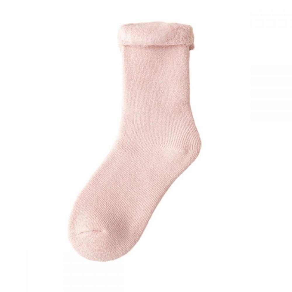 Rosa (1-Paar) Dicke Paar Lubgitsr Socken Warme Kuschelsocken Thermosocken Stoppersocken 1 Damen Winter