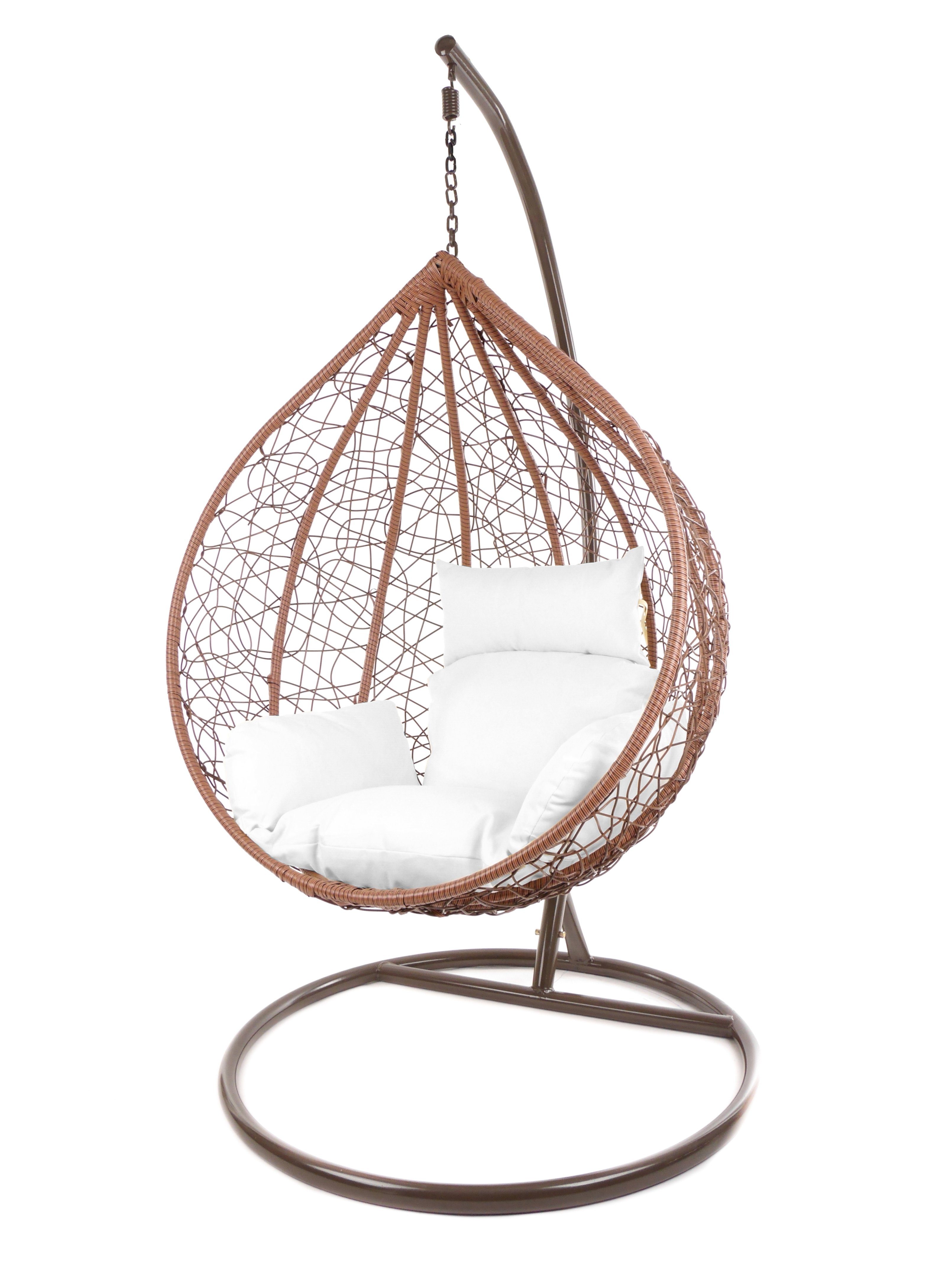 KIDEO Hängesessel Hängesessel MANACOR Korbsessel XXL mit Gestell und Kissen, mit Gestell und Kissen