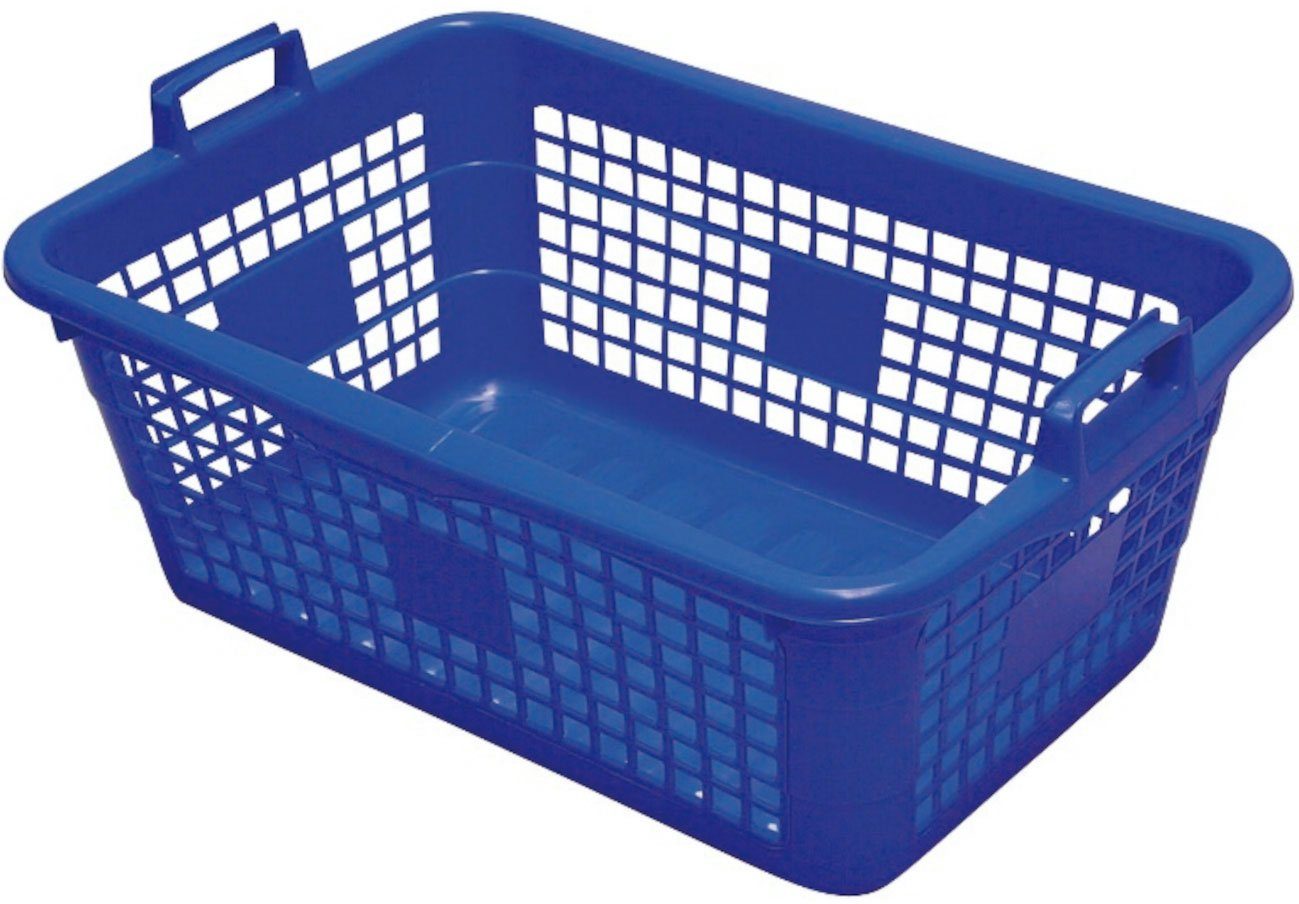 Lockweiler Wäschekorb, Kunststoff, 45 Liter, eckig blau | Wäschekörbe