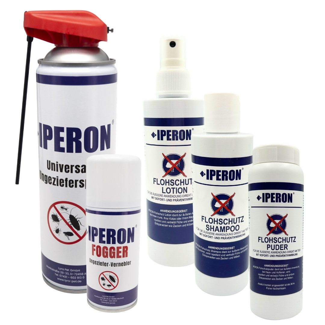 IPERON Insektenspray 1 Stk. IPERON® Rundum Sorglos Paket - 5er Set Ungeziefer- & Flohschutz, 1.100 g