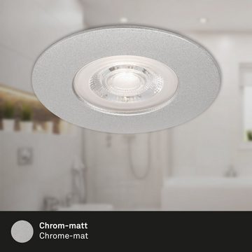 Briloner Leuchten LED Einbauleuchte 7046-034, LED fest verbaut, Warmweiß, Einbauleuchte 3er SET für Bad - IP44 Ø 9cm