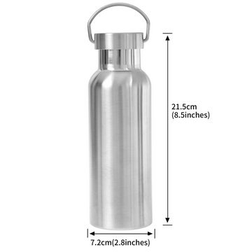 Flanacom Thermoflasche Edelstahl Trinkflasche Kinder 500 ml Auslaufsicher & Isoliert, Geschenke zur Einschulung (Trinkflasche ohne Print)