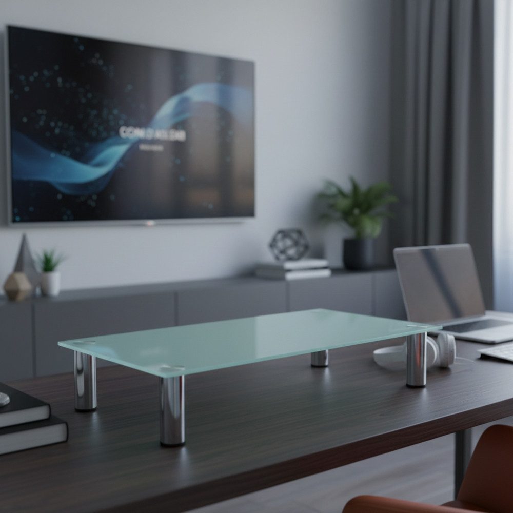 Mucola TV-Rack Monitorerhöhung Schreibtischaufsatz Monitorständer TV Glasau günstig online kaufen