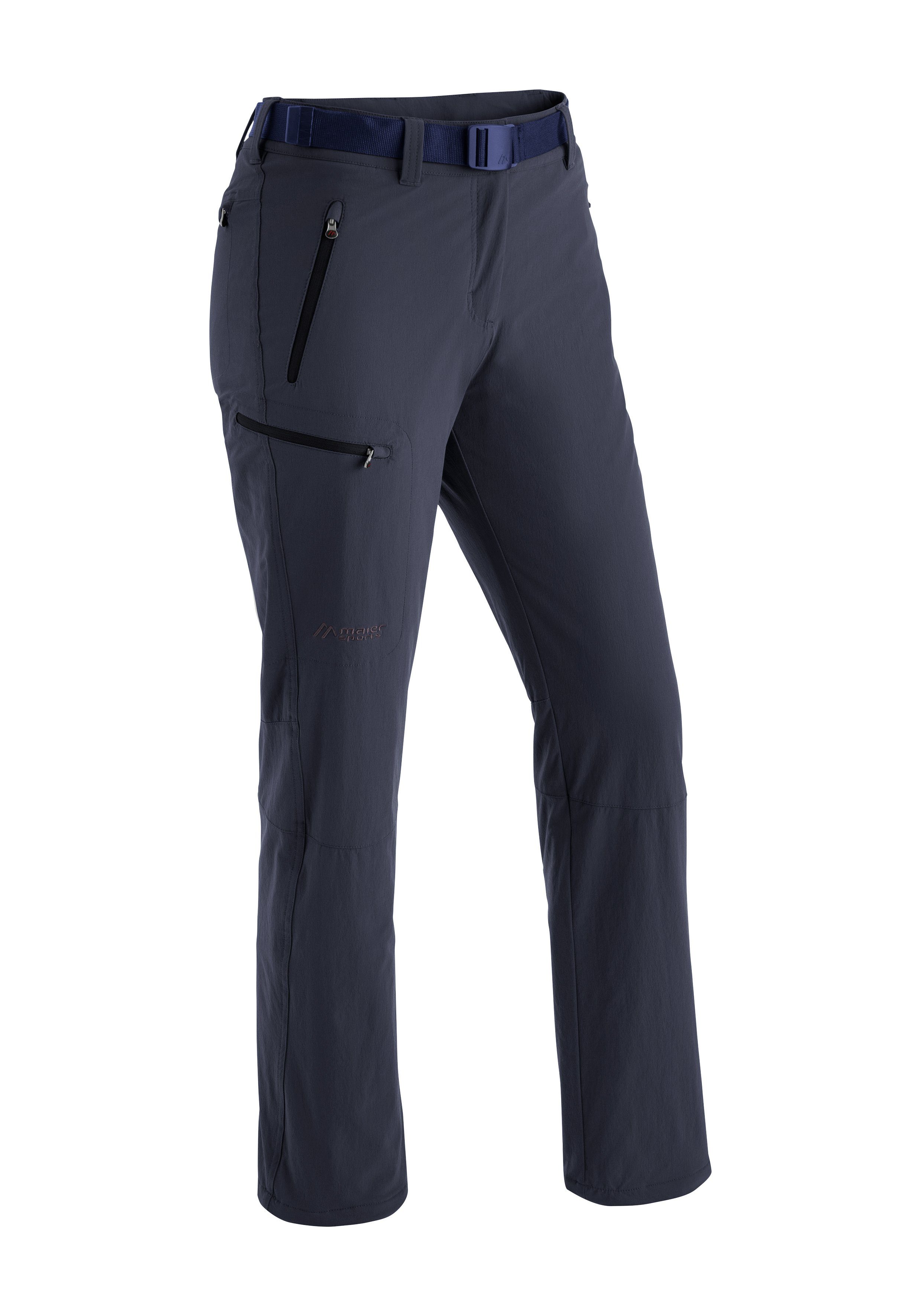 Maier Sports Regular Therm Rechberg Outdoorhose Funktionshose dunkelblau Taschen 4 mit Damen Hose mit fit RV, wattiert