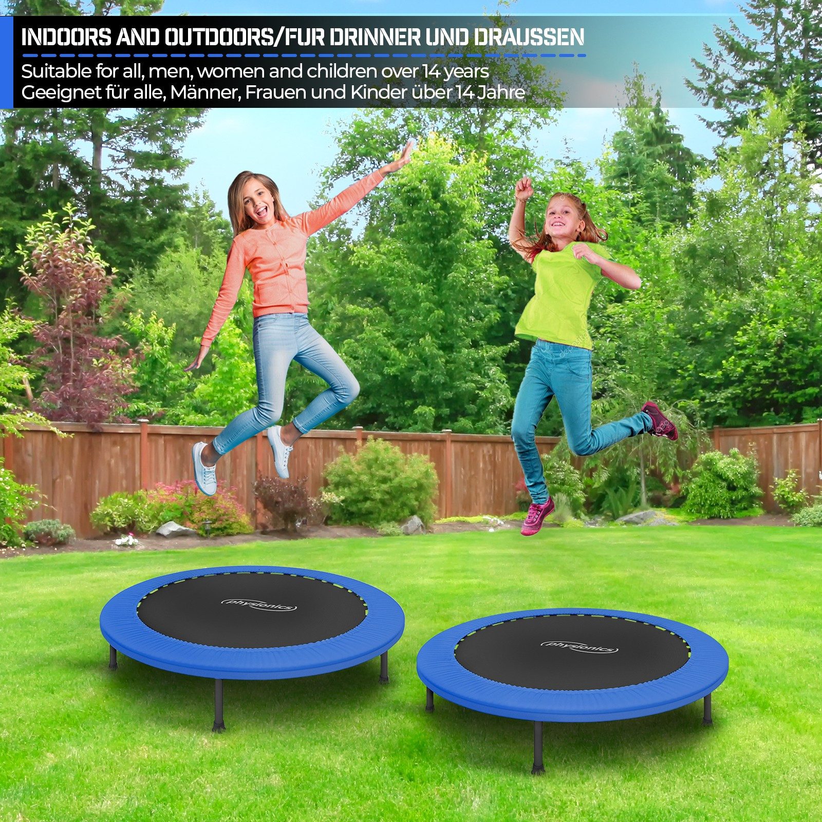 Physionics Fitnesstrampolin Fitness Trampolin - Durchmesser : 81cm/91cm/96cm/102cm/114cm/122cm, Ø 81 cm, (Trampolin in der Größe Ihrer Wahl als Bausatz zur Selb – Bild 4 von 5