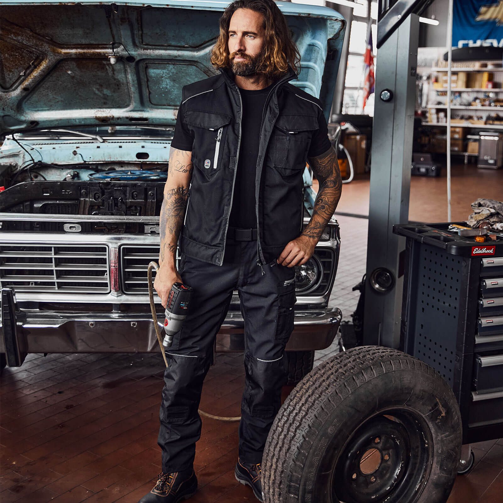 Terrax Workwear Arbeitsweste Wattierte Arbeitsweste Herren Weste für Handwerk und Arbeit Modern mit Stehkragen