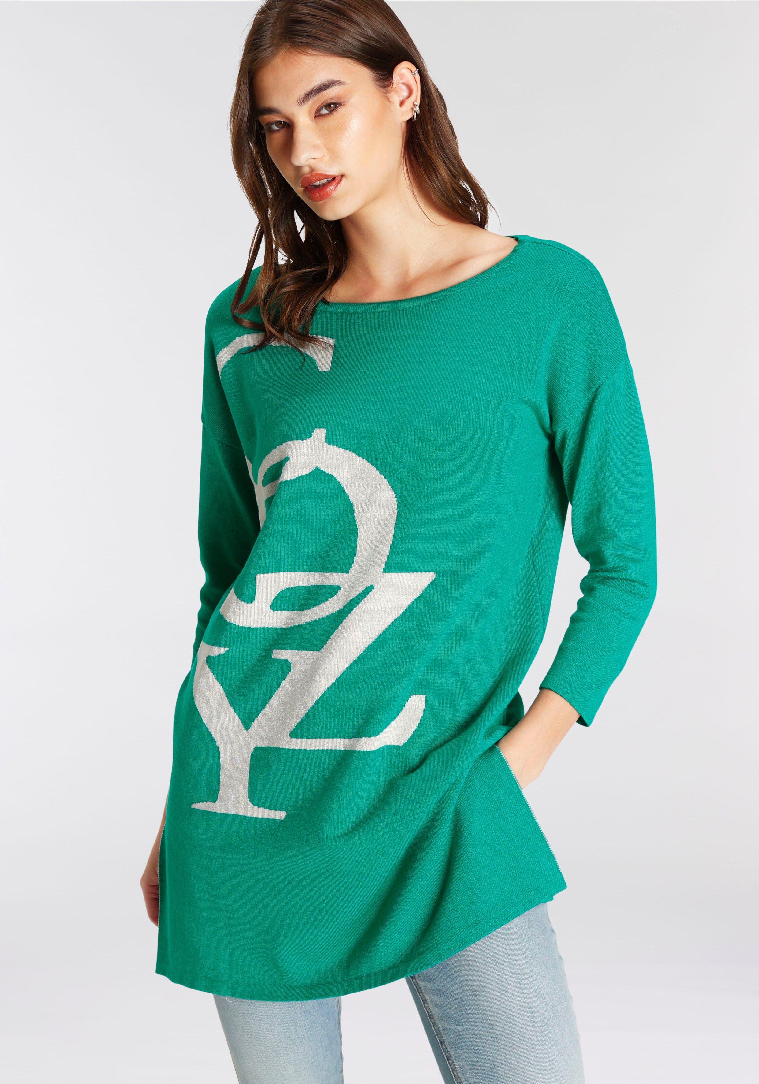 Laura Scott Longpullover mit modernen Schriftzug günstig online kaufen