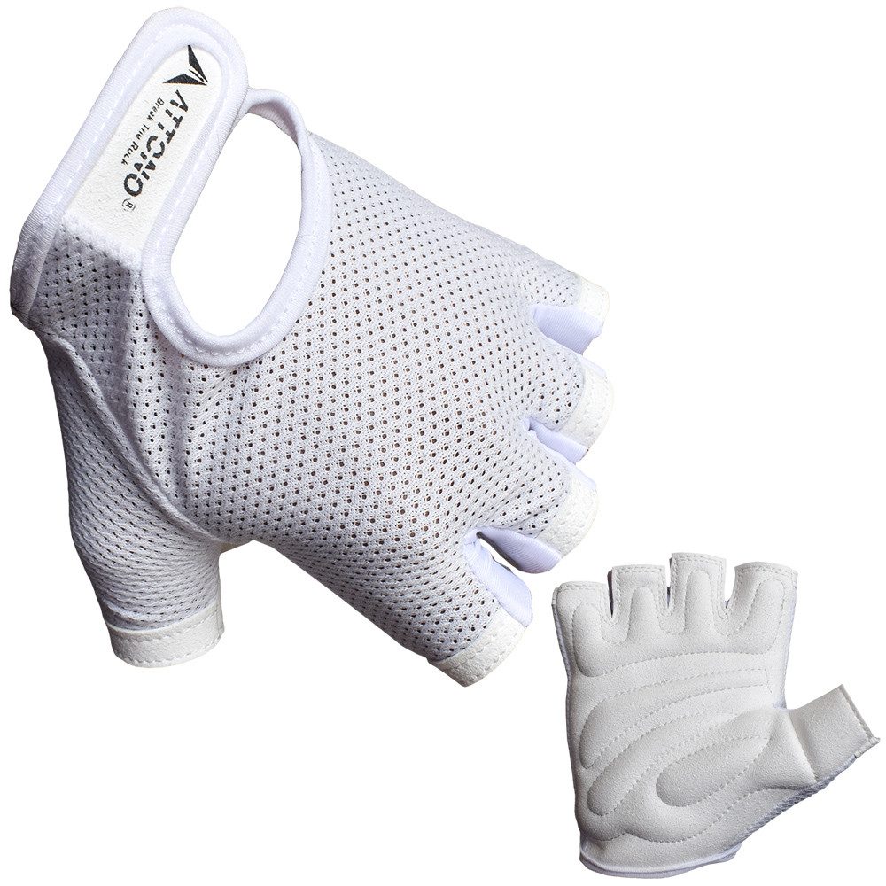 ATTONO Trainingshandschuhe Fitnesshandschuhe Sommer, Trainingshandschuhe Mesh, Weiß, XXS-XXL