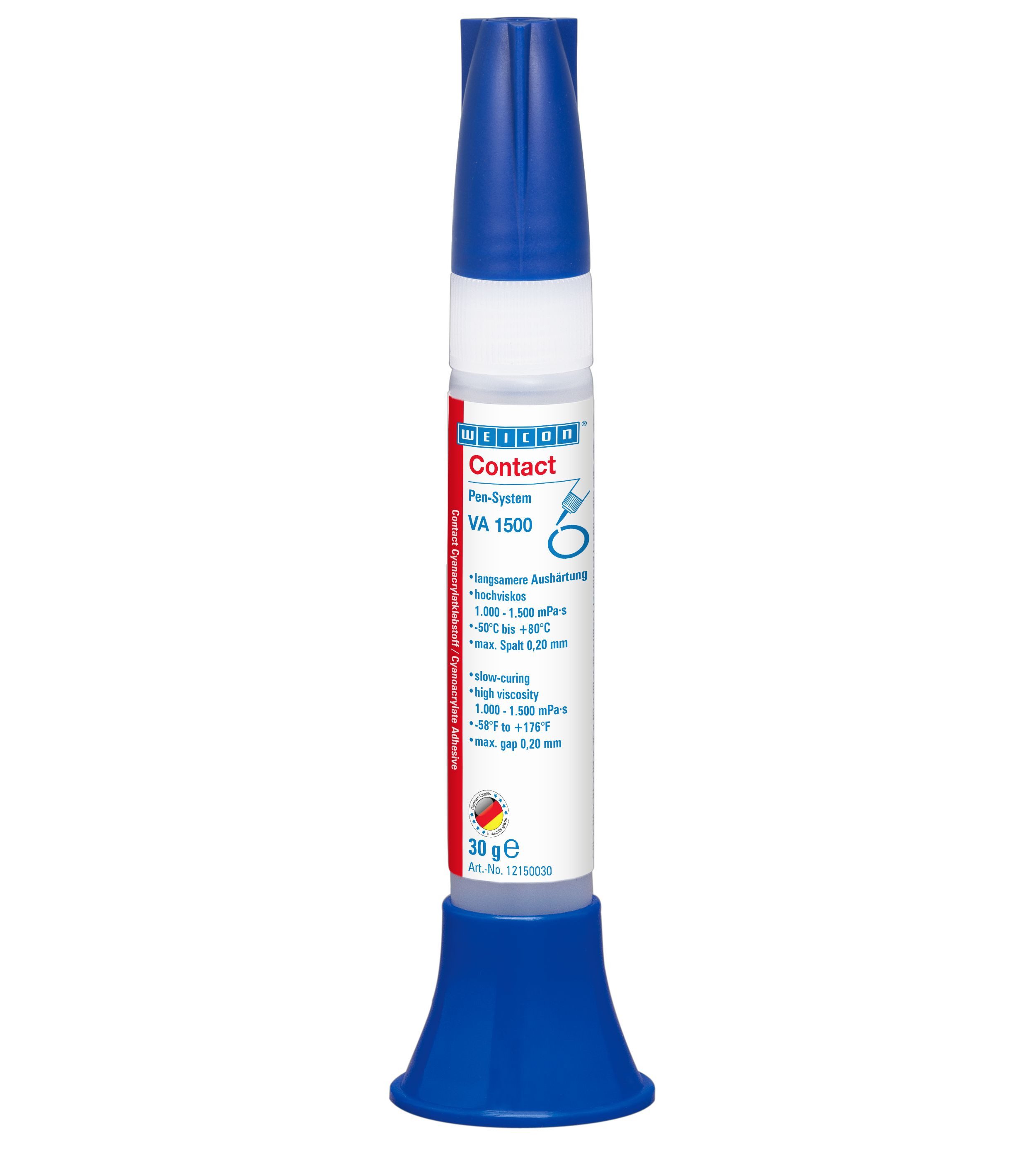 WEICON Sekundenkleber VA 1500 Cyanacrylat-Klebstoff, (Pen), Cyanacrylatklebstoff für Gummi und Kunststoffe