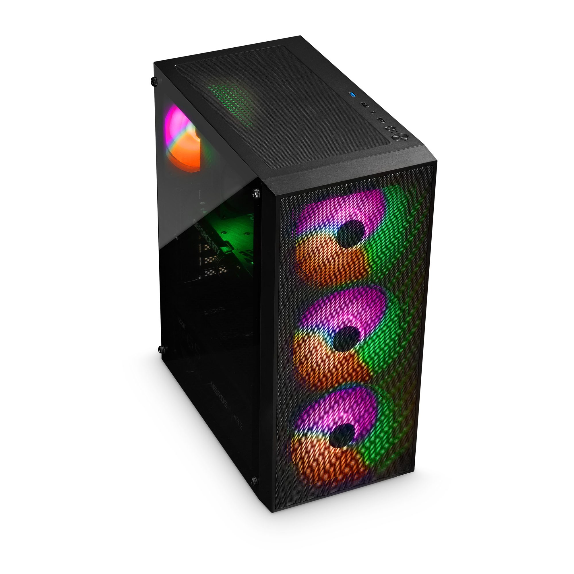 cybernerds P2 Pro Intel i5 RTX 5060 Ti RGB Gaming PC (Intel i5 Intel Core i5-14400F, GeForce RTX 5060 Ti, 16 GB RAM, 512 GB SSD, Luftkühlung)