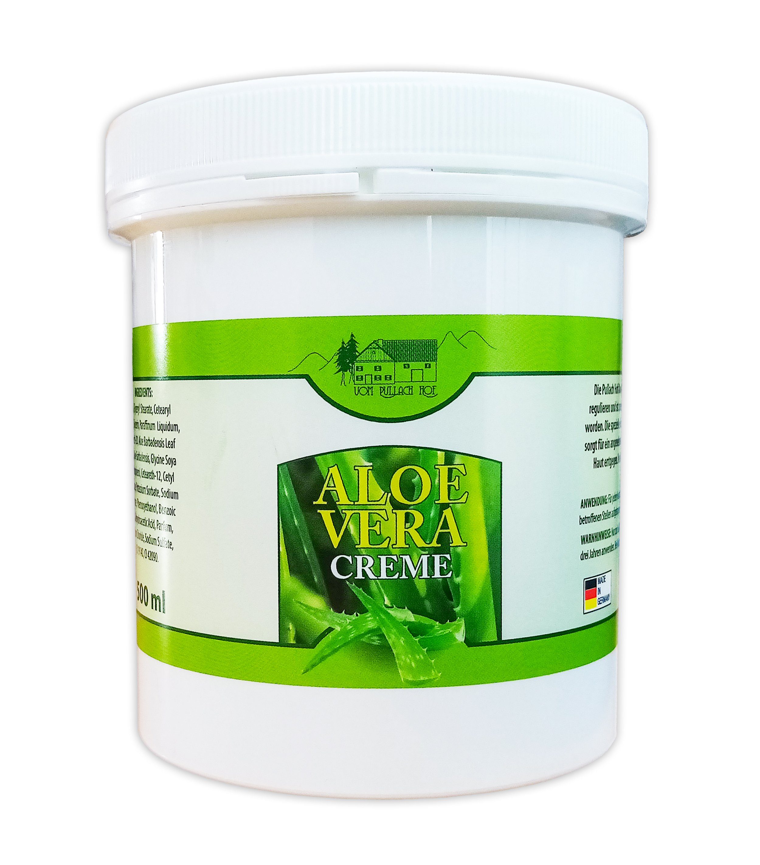 vom Pullach Hof Körpercreme ALOE VERA CREME 500ml Körperpflegecreme Körpercreme Hautcreme 95, Pflege Hautpflege Balsam Salbe Gel