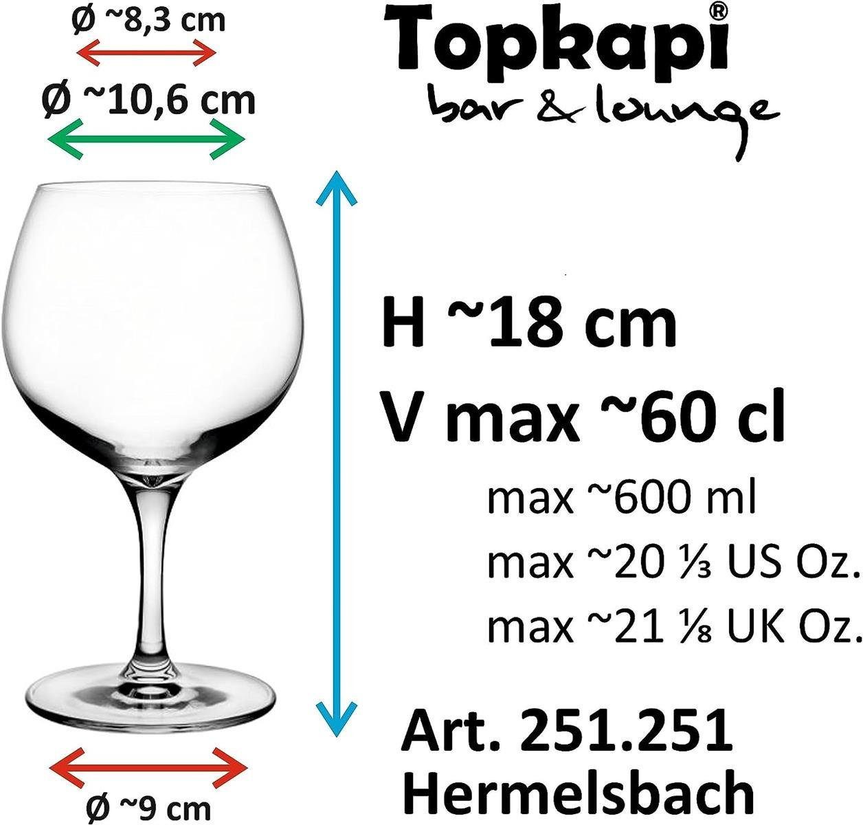 Topkapi elite Cocktailglas Topkapi elite Aperol Spritz Glas Hermelsbach XL 6er Set, Kristallglas