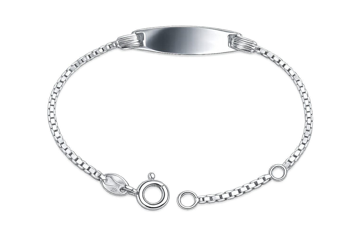 Karisma Schmuck Silberarmband Kinder ID-Armband Silber 925 Gravur-Armband, Taufarmband Baby & Kleinkind, längenverstellbar (11-13 cm)
